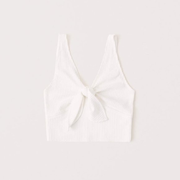 Abercrombie & Fitch Tops - White Knot Front Tank